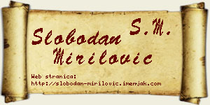 Slobodan Mirilović vizit kartica